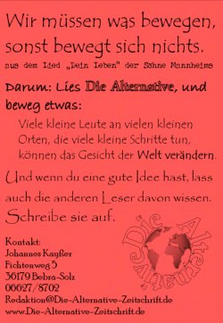 So sieht unsere Mitarbeiter-Werbung auf der letzten Seite der 9. Ausgabe aus. 